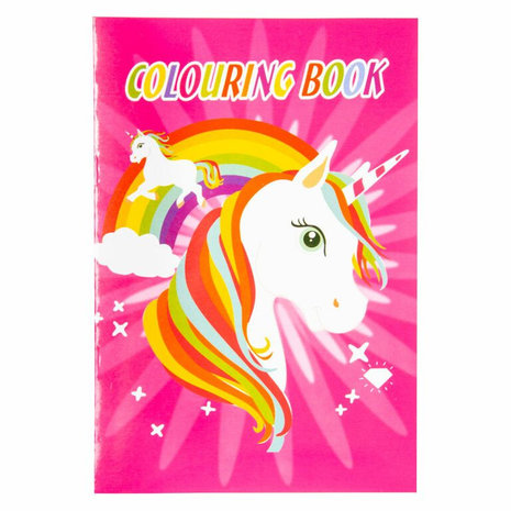 UNICORN / EENHOORN KLEURBOEK 20x14 Cm. MET STICKERS 