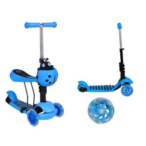 Balance Driewieler Scooter Remwiel PU LED Blauw 9