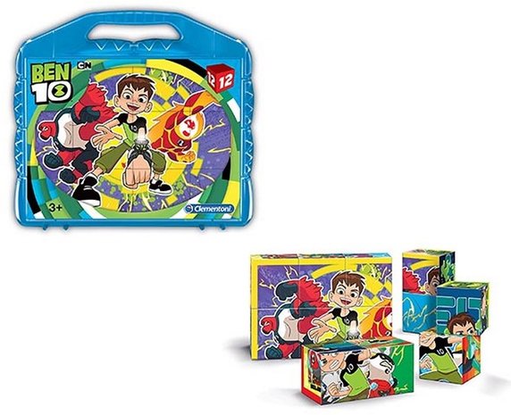 Clementoni Ben 10 Blokpuzzel in koffer 12 delig 17x18cm	