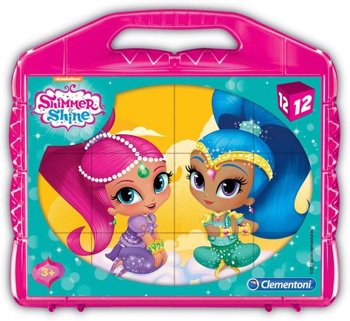 Clementoni Shimmer &amp; Shine Mini Puzzel in koffer 12 delig	