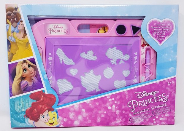 Disney Princess Magneet tekenbord + 2 Stempels + 2 Stickervellen 28x38cm