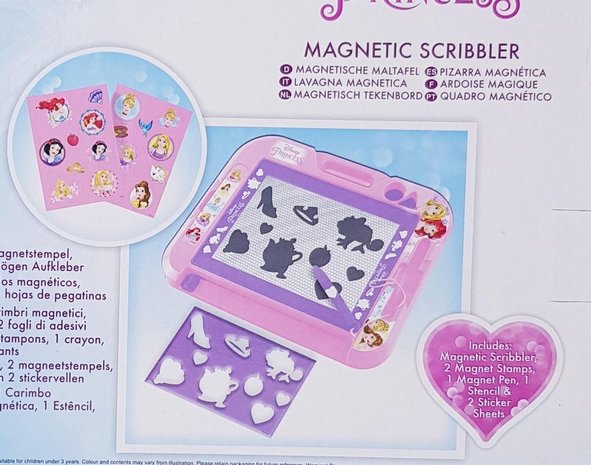 Disney Princess Magneet tekenbord + 2 Stempels + 2 Stickervellen 28x38cm