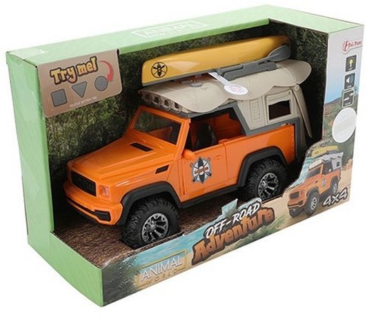 ANIMAL WORLD AUTO 4X4 OFF-ROAD ADVENTURE MET LICHT EN GELUID 18X28CM