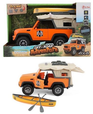 ANIMAL WORLD AUTO 4X4 OFF-ROAD ADVENTURE MET LICHT EN GELUID 18X28CM