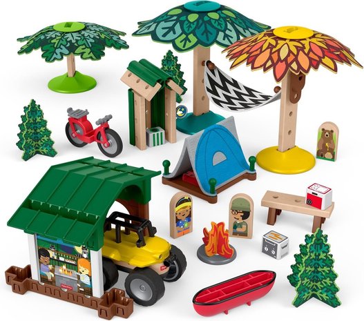 Fisher Price Wonder makers Houten Camping 28x30cm	