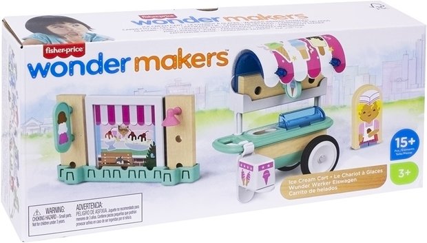 FISHER PRICE WONDER MAKERS HOUTEN IJSCOKARRETJE 15 DELIG 14X30CM