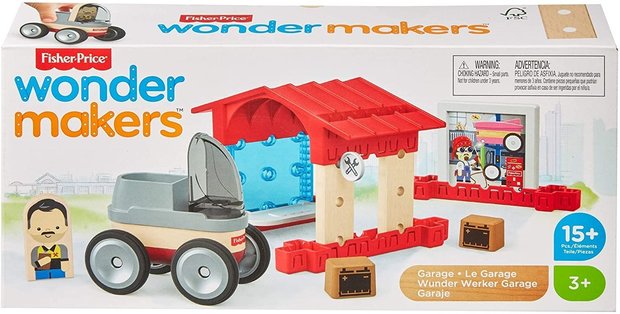 Mattel Fisher Price Wonder makers Hout Garage 14x6x30cm	