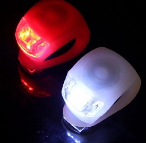 Fietslampjes LED - Set Wit en Rood - Voorlicht en Achterlicht - 