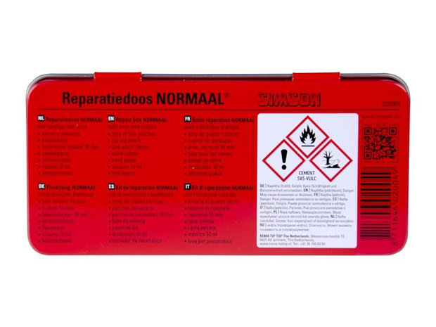 Simson reparatiedoos Normaal 8 x 6 cm aluminium rood 10-delig
