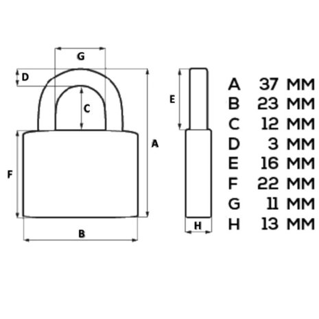 Stahlex Hangslot Aluminium 20 mm. / witte kleur