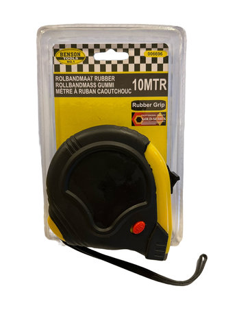 Rolbandmaat Rubber 10 mtr - Benson Tools 