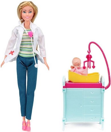 LAUREN TIENERPOP 29CM DOKTER INCL. ACCESSOIRES EN BABY