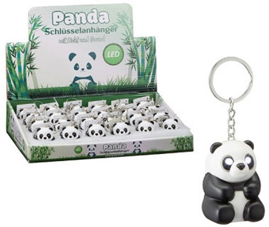 SLEUTELHANGER MET LICHT EN GELUID PANDA 5,5CM