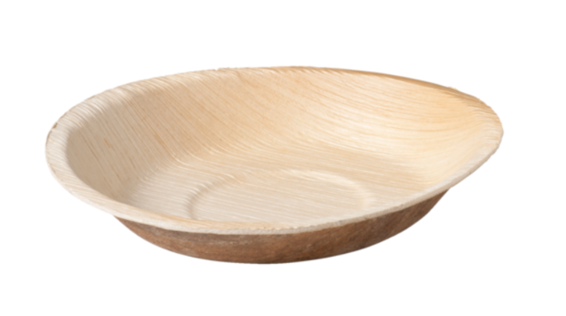 Biodore Bord, rond, 1-vaks, palmblad, &Oslash;18cm, naturel, 25 stuks