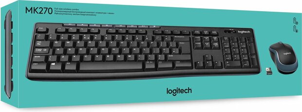 Logitech MK270 - Draadloos Toetsenbord en Muis - Qwerty