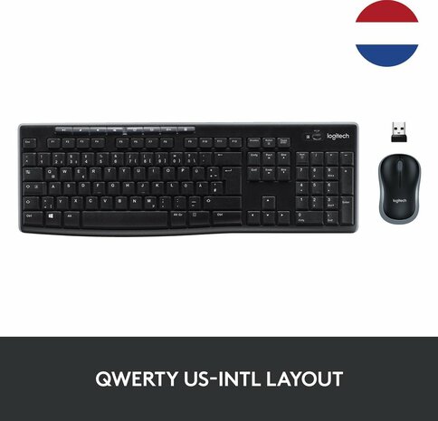 Logitech MK270 - Draadloos Toetsenbord en Muis - Qwerty