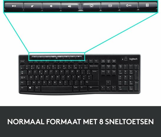 Logitech MK270 - Draadloos Toetsenbord en Muis - Qwerty