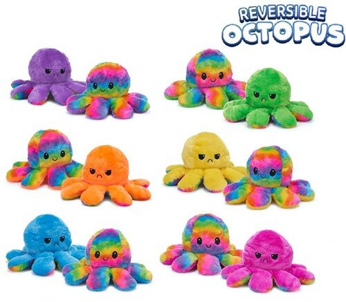 Reversible Octopus Rainbow 6 assorti 30cm