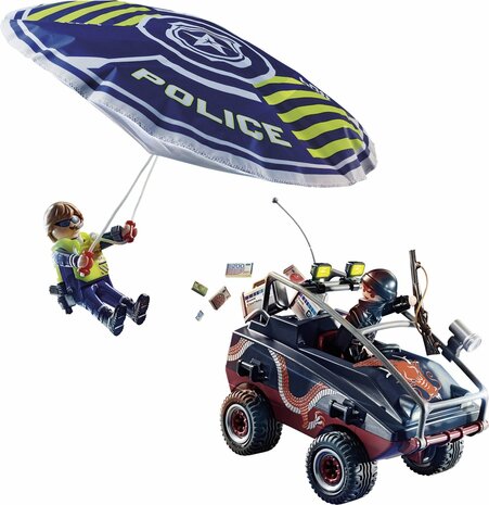 PLAYMOBIL City Action Politieparachute: achtervolging van het amfibievoertuig - 70781