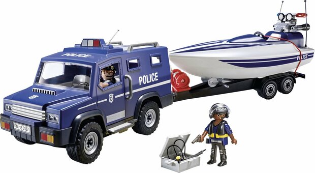 PLAYMOBIL City Action Politietruck met Speedboot - 5187