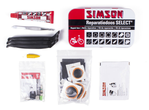 Simson Bandenreparatieset / Bandenplakset Compleet - Type Select t.b.v. Fiets - 23 Delig