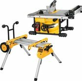 DeWALT zaagtafel 250mm 2000W 230V DWE7492 met verrijdbaar onderstel DWE74911 (DWE7492SET)